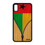 Coque silicone drapeau guinee bissau guineen pour iphone xr bois football