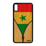 Coque silicone drapeau senegal senegalais iphone xs max en bois foot case