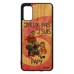 Coque silicone galaxy a41 bois j'peux pas j'suis papy humour personnalis� antichoc je telephone grand ...