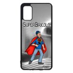 Coque silicone pour galaxy a41 super bricolo gris humoristique smartphone bande dessine portable pre ...