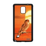 Coque en silicone galaxy note 4 oiseau dual sim antichoc nature couch� de soleil ciel animal orange design ...