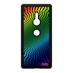 Coque silicone illusion d'optique sony xperia xz2 gay pride motif cercle arc en ciel mobile gel multicolore ...