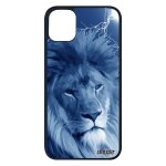 Coque en silicone iphone 11 pro max lion rigide fauve bleu 128 go roi design case lionne animaux housse ...