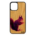 Coque silicone iphone 12 mini bois ecureuil foret peinture mignon telephone nature animaux 4g violet ...