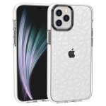 Coque silicone iphone 12 mini, protection antichoc solide 3d elégant motif diamant - blanc Coque silicone iphone 12 mini, protection antichoc solide 3d elégant motif diamant - blanc
