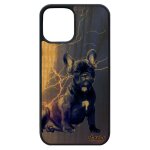Coque silicone pour iphone 12 pro max bois chien pas cher bleu foudre canin animaux souple housse portable ...