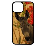 Coque silicone pour iphone 13 bois ane nature tetu mule dessin case bourrique peinture vert anesse animal ...