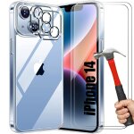 Coque silicone pour iphone 14 + 2 verres trempes et 2 protections camera arrière Coque silicone pour iphone 14 + 2 verres trempes et 2 protections camera arrière