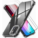 Coque silicone pour iphone 15 avec 2 verres tremp�s, pack protection avec 4 coins renforc�s
