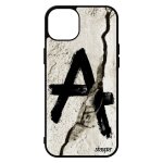 Coque silicone iphone 15 + plus anarchie metal revolte noir graffeur expression tatouage graffiti mur ...