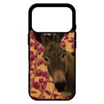 Coque silicone pour iphone 17 pro bois ane anesse telephone animal nature noir bourrique tetu bumper ...