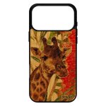Coque silicone pour iphone 17 pro max bois girafe peinture animal mobile vert telephone savane animaux ...