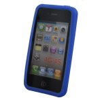 Coque silicone pour iphone 4 4s bleu fonc�