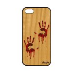 Coque silicone iphone 5 5s se en bois empreinte main epouvante trace de de apple iphone 5 iphone 5s iphone ...