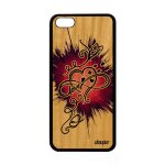 Coque silicone iphone 5c en bois infini love fantaisie illimit� rose amour apple iphone 5c
