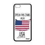 Coque silicone iphone 5c j'peux pas j'vais aux usa nfl drapeau americain etats unis humour foot noir ...