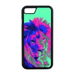 Coque silicone iphone 8 lion telephone de protection fauve animaux design animal lionne violet felin ...