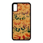 Coque silicone iphone x bois empreinte main portable rasta violet trace de iphone x