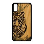 Coque silicone iphone x bois tigre animaux de protection dessin telephone