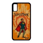 Coque silicone iphone x en bois veritable super mamie smartphone humour humoristique bumper comics mamy ...