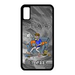 Coque silicone iphone x j'peux pas je geek portable humoristique humour drole je bande dessin�e gris ...