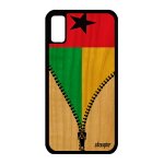 Coque silicone iphone xs bois drapeau guinee bissau guineen telephone etui