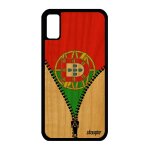 Coque silicone pour iphone xs bois drapeau portugal portugais housse jo de iphone xs