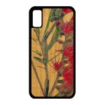 Coque silicone pour iphone xs bois fleurs fait main housse smartphone dessin effet plante exotique design ...