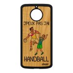 Coque silicone j'peux pas j'ai handball pour moto e4 plus en bois bd de motorola moto e4 plus