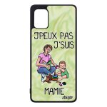 Coque silicone j'peux pas j'suis mamie a31 caoutchouc cadeau fete des grands meres je mobile noir texte ...