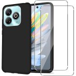 Coque silicone liquide ultra souple pour zte blade a75 4g + 2x verre tremp hd, ultra slim anti - rayures, ...