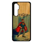 Coque silicone pour mi note 10 lite bois super geek portable bande dessine texte console bleu heros ...