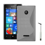 Coque silicone pour microsoft nokia lumia 435 / 435 dual sim gel motif s au dos - transparent + mini ...