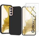 Coque silicone noir mat pour samsung galaxy s22 plus + 2 verre tremp� film protection �cran - anti rayures ...