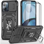 Coque silicone noire motorola moto g14 + 2 films verre trempé - cache caméra coulissant, anneau rotatif ... Coque silicone noire motorola moto g14 + 2 films verre trempé - cache caméra coulissant, anneau rotatif ...