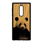 Coque silicone nokia 5 en bois panda ecologie noir animaux case design geant telephone mobile chine animal ...