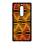 Coque silicone pour nokia 5 illusion d'optique vague orange losange telephone effet metal magie moderne ...