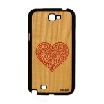 Coque silicone pour note 2 bois coeur symbole fr�ne antichoc amour samsung galaxy note 2
