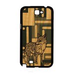 Coque silicone note 2 en bois renard azteque portable homme motif samsung galaxy note 2