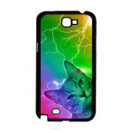 Coque silicone note 2 chat arc en ciel dual sim minou animal pas cher souple animaux de protection personnalis ...