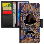 Coque silicone portrait s23 fe monsieur graf garcon bleu pipe unique housse chapeau melon lunette street ...