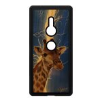 Coque silicone de protection pour xperia xz2 en bois girafe animal orage design tpu 4g bleu savane eclair ...