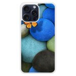 Coque silicone renforc�e - compatible apple iphone 15 - design papillon galet bleu