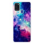 Coque silicone renforc�e - compatible samsung galaxy a21s - design galaxie bleue