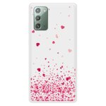 Coque silicone renforce - compatible samsung galaxy note - design confettis de coeurs rose
