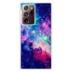Coque silicone renforc�e - compatible samsung galaxy note - design galaxie bleue