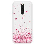 Coque silicone renforce - compatible xiaomi redmi note - design confettis de coeurs rose