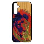 Coque silicone rigide samsung a25 5g bois lion pop art lionne animaux roi housse fauve felin street art ...