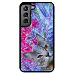 Coque silicone pour s22 + plus chat minou dessin animal etui chaton fleurs lolcat design felin animaux ...