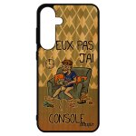 Coque silicone s24 + plus bois j'peux pas j'ai console vert texte rigide humoristique jeux video etui ...